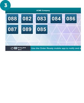 Order Ready - customer alert and notification TV Screen